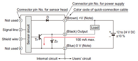 Compact Inductive Proximity Sensor GA-311/GH I/O Circuit and Wiring