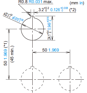Mounting hole layout / minimum mounting center