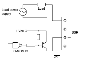 C-MOS/IC Driver(2) SSR fires when IC output is LOW: