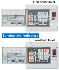 Seven LEDs indicate the sensing level