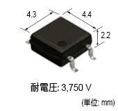 PhotoMOSリレー HS SOP 1a (4pin) (耐電圧: 3,750 V)