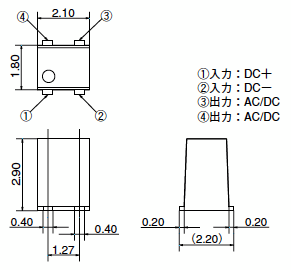 PhotoMOSリレー RF VSSOP C×R10外形寸法図