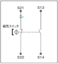 配線例 セーフティ磁気スイッチの接続例