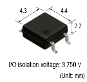 PhotoMOS HS SOP 1 Form A  I/O isolation voltage: 3,750 V