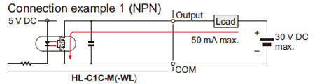Output circuit diagram Connection example 1(NPN)