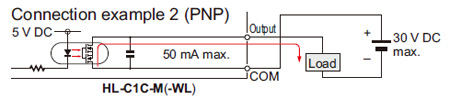 Output circuit diagram Connection example 2(PNP)