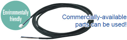 Types without connector attached cable are also available [DP-00□-J]