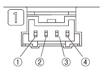 Terminal arrangement diagram of the connector on the sensor side