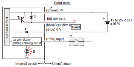 PNP output type NA1-11-PN I/O circuit diagram