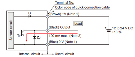 NPN output type FX-301(-HS) I/O circuit diagram