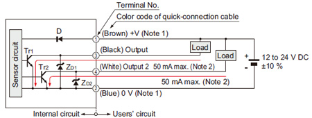 NPN output type FX-305 I/O circuit diagram