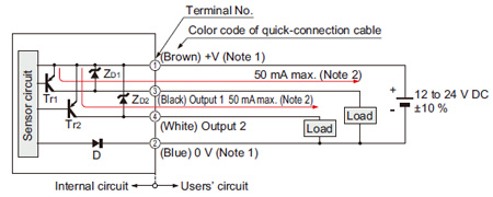 PNP output type FX-305P I/O circuit diagram