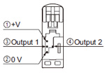 PNP output type FX-305P I/O Terminal arrangement diagram