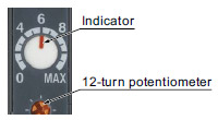 12-turn potentiometer with visible indicator