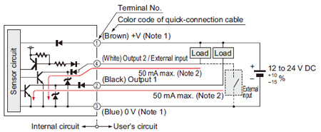 NPN output type FX-502 I/O circuit diagram