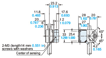 Assembly dimensions with CX-400 series (Mounting part only)
