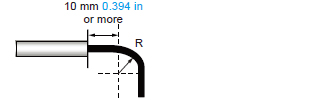 Bending radius of lead-out cable section