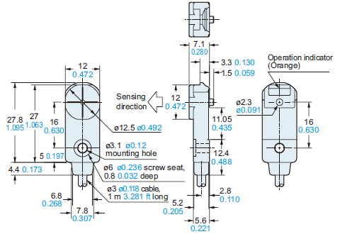 Rectangular Shaped Inductive Proximity Sensor Gx F H Dimensions Panasonic