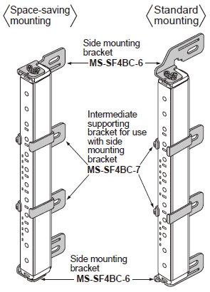 Side mounting bracket and Intermediate supporting bracket for side mounting bracket 