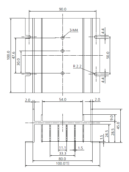 Standard Heat Sink External dimensions