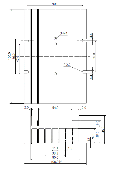 Standard Heat Sink External dimensions