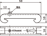 AT8-DLE Fastening plate External dimensions