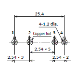 3 A type Mounting hole location (Copper-side view)
