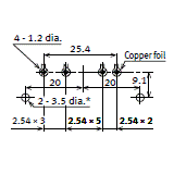 10 A type Mounting hole location (Copper-side view)