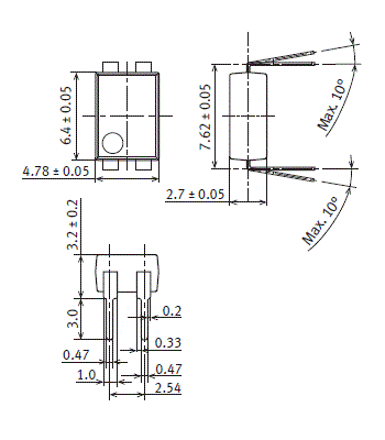 DIP4 Type External dimensions