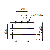 DIP6 Type Through hole terminal type PC board pattern (BOTTOM VIEW)