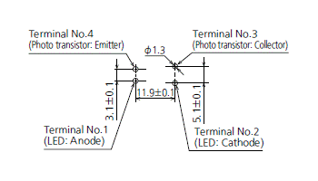 Horizontal mounting type PC board pattern (Bottom view)