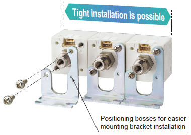 An exclusive mounting bracket that supports tight installation is available