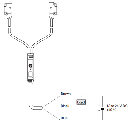 NPN output type EX-15□, EX-15E□, EX-17□, EX-17E□ wiring diagram