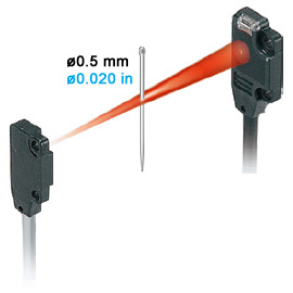 Detects minute objects with a diameter of just 0.5 mm 0.020 in, without slits [EX-11S□]