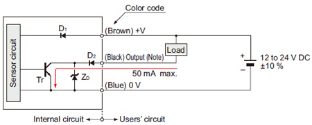 NPN output type I/O circuit diagram