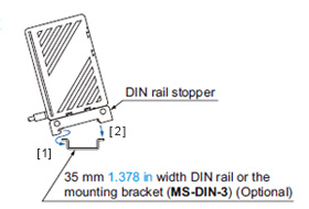 In case of using a DIN rail or the mounting bracket (MS-DIN-3)