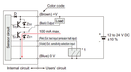 NPN output I/O circuit diagram