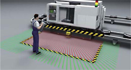 Detecting entry into dangerous areas at processing machines