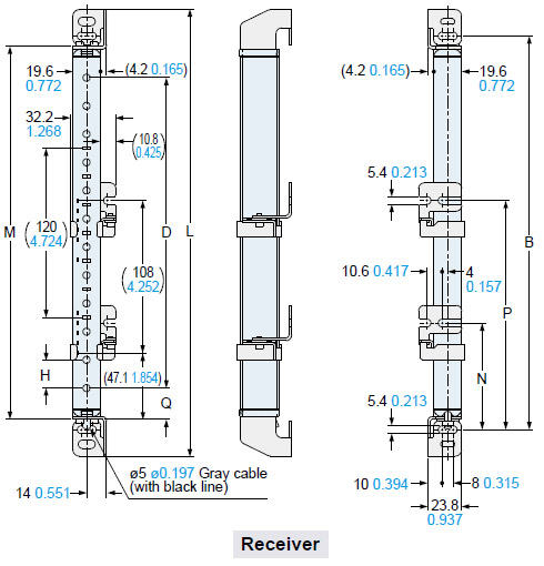 The figure depicts rear mounting using the rear utility mounting bracket MS-SF4BC-2 (optional) and the intermediate supporting bracket for utility mounting bracket MS-SF4BC-4 (optional).