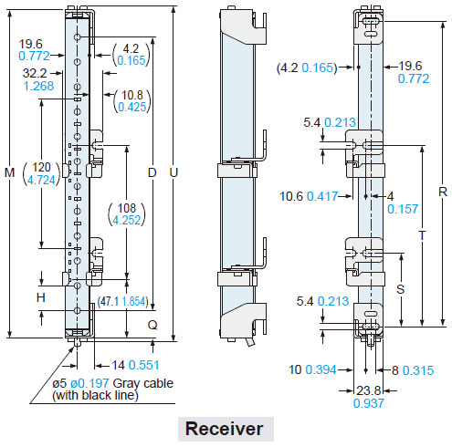 The figure depicts space-saving mounting using the rear utility mounting bracket MS-SF4BC-2 (optional) and the intermediate supporting bracket for utility mounting bracket MS-SF4BC-4 (optional).