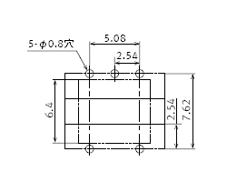 MOSFETドライバ標準P/C板端子プリント板加工図（BOTTOM VIEW）