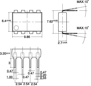 GE2a 標準P/C板端子 外形寸法図