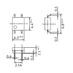 GUSOP1a高容量 (4pin) 外形寸法図