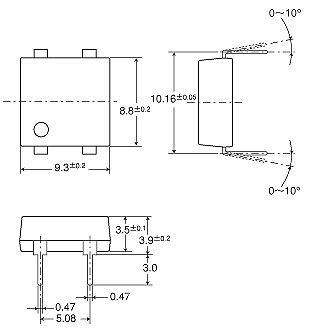 PhotoMOSリレー PD1a 外形寸法図
