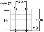 PhotoMOSリレー PD1a プリント板加工図（BOTTOM VIEW）