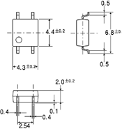 PhotoMOSリレー RFSOP1a C×R10（4pin）外形寸法図