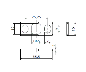 端子保護カバー（AQA801）外形寸法図