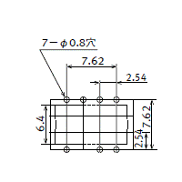 標準P/C板端子プリント板加工図（BOTTOM VIEW）