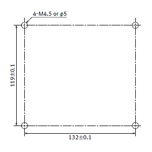 標準放熱器 (AQP815) 取付穴加工図