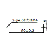 スリム放熱器一体型出力構成：1a×2 取付穴加工図（TOP VIEW）